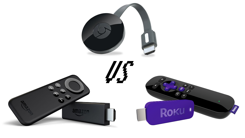 Chromecast vs. Roku Stick 4K vs.  Fire TV Stick 4K